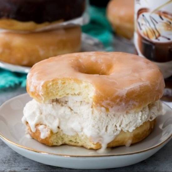Order Glazed donut with fresh whipped cream food online from Jannys store, Irvine on bringmethat.com