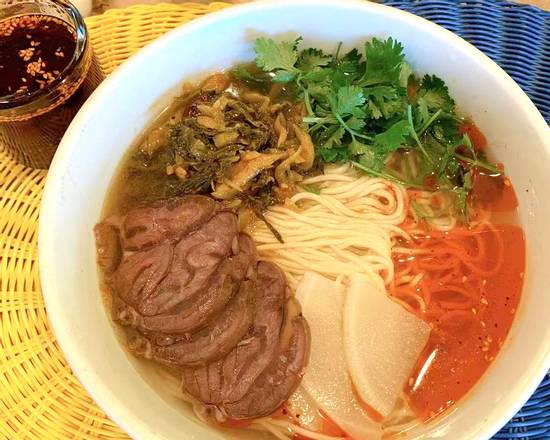 Order Beef & Sour Cabbage Noodle Soup(酸菜牛肉拉面） food online from Green China Grill store, San Diego on bringmethat.com