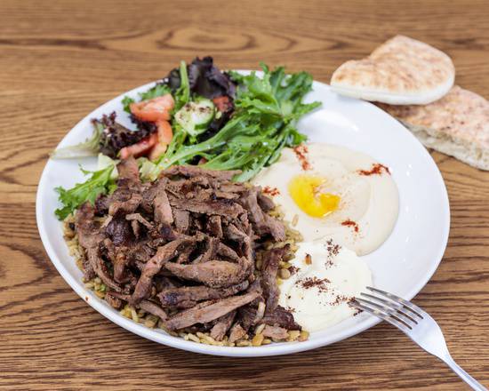 Order Lamb Shawarma Platter food online from Layla's Falafel store, Stamford on bringmethat.com