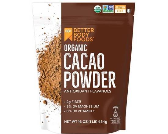 Order BetterBody Foods Organic Cacao Powder 16 oz food online from Fresko Market store, Miami on bringmethat.com