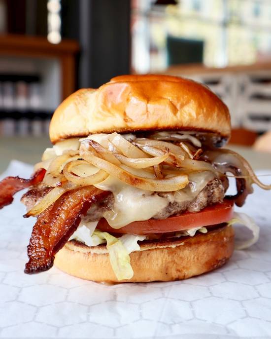 Order Bacon Swiss Burger food online from The Waterman store, Charlotte on bringmethat.com