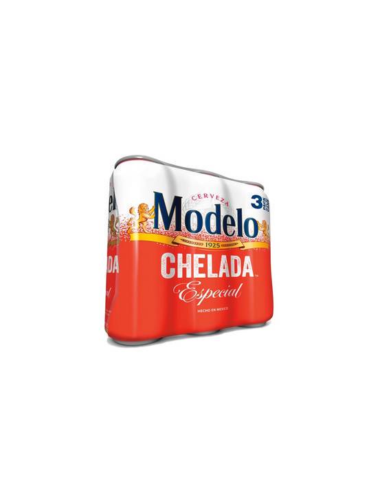 Order Modelo Chelada 3pk 24 OZ Can (3.5 % ABV) food online from Chevron Extramile store, W Sacramento on bringmethat.com