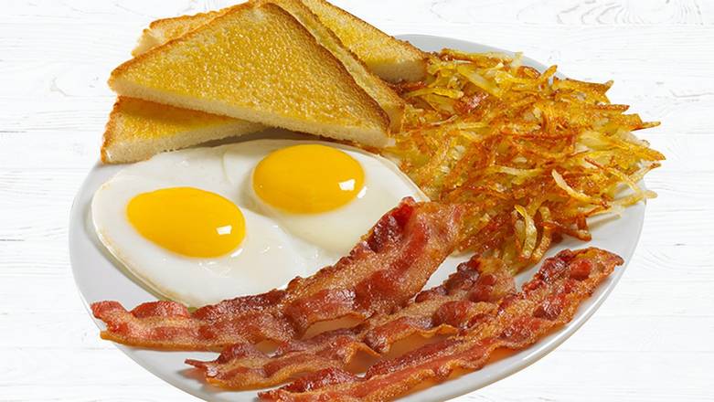 Order 2 Eggs & Applewood Smoked Bacon food online from Huddle House store, Cleveland on bringmethat.com