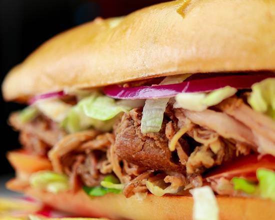 Order Roast Pork Sandwich food online from Chimiking Restaurant store, Orlando on bringmethat.com