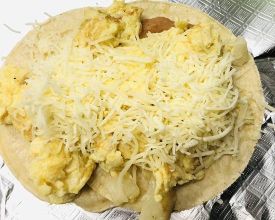 Order Potato, Egg, Bean, & Cheese food online from Donut Tacos Palace store, Austin on bringmethat.com