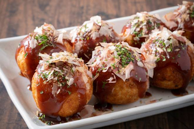 Order Takoyaki Ortopus Balls 章鱼烧 food online from Kazan Ramen & Gyoza store, New York on bringmethat.com