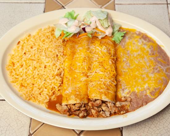 Order Meat Enchilada Platter food online from Mr. Giant store, Whittier on bringmethat.com
