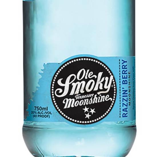 Order OLE SMOKY MOONSHINE SOUR BLUE  RAZZ 750ML 20%ABV  food online from Princess Liquors store, Port Saint Lucie on bringmethat.com