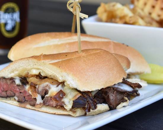 Order Marinated Sliced Steak Sandwich food online from Post Office Cafe store, Babylon on bringmethat.com
