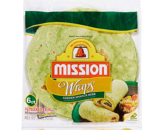 Order Mission Wraps Garden Spinach Herb 6ct food online from Bay Supermarket store, Miami Beach on bringmethat.com