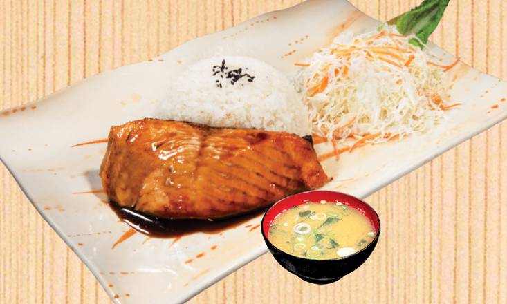 Order 114. Teriyaki Salmon Rice Set food online from Ajisen Ramen store, Temple City on bringmethat.com