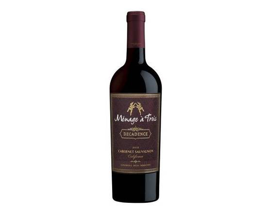 Order Menage a Trois Cabernet Sauvignon, 750mL wine (13.50% ABV) food online from Fresko Market store, Miami on bringmethat.com