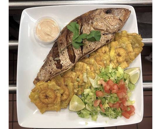 Order Tostones con Chillo food online from Fonda El Criollito Restaurant store, Orlando on bringmethat.com