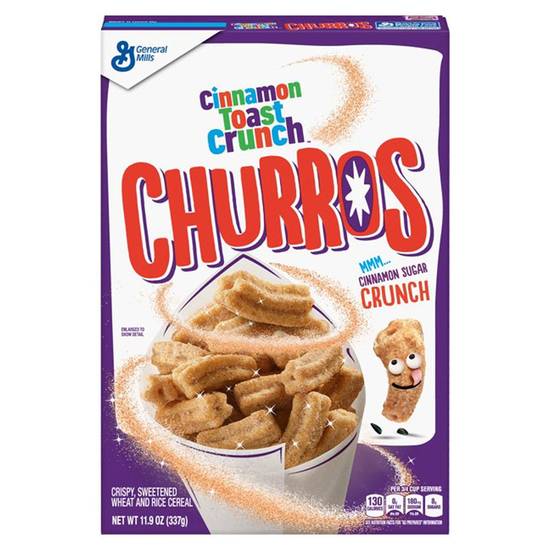 Order General Mills Cinnamon Toast Crunch Churros Cereal 11.9oz food online from Everyday Needs by Gopuff store, Baton Rouge on bringmethat.com