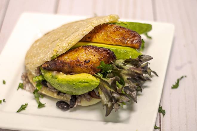 Order Vegetariana Arepa food online from The Colombian Spot store, Pittsburgh on bringmethat.com