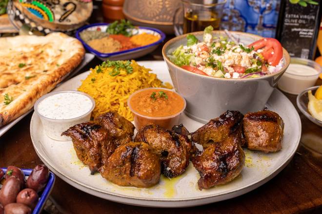 Order Lamb Kabob Dinner food online from Kabob Xpress store, Evansville on bringmethat.com