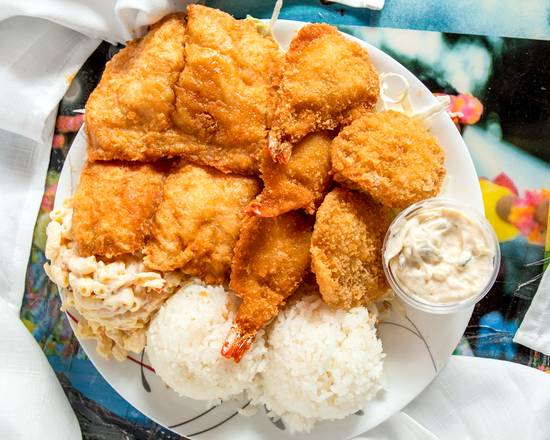 Order Seafood Platter food online from L&Amp;L Hawaiian Barbecue store, Roseville on bringmethat.com