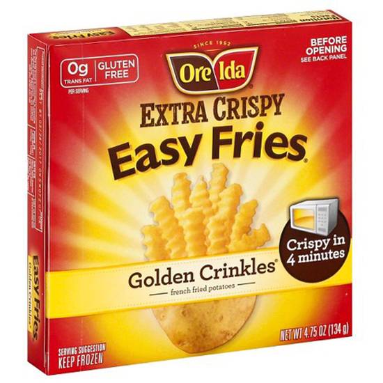 Order Ore Ida Frozen Extra Crispy Easy Crinkles French Fries 4.75oz food online from Everyday Needs by Gopuff store, St. Petersburg on bringmethat.com
