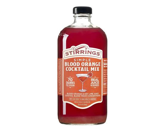 Order Stirrings Simple Blood Orange Cocktail Mix, 750mL food online from Golden Ox Liquors store, Saint Augustine on bringmethat.com