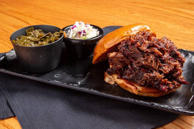 Order Chopped Brisket Sandwich food online from Smokecraft Modern Barbecue store, Arlington on bringmethat.com