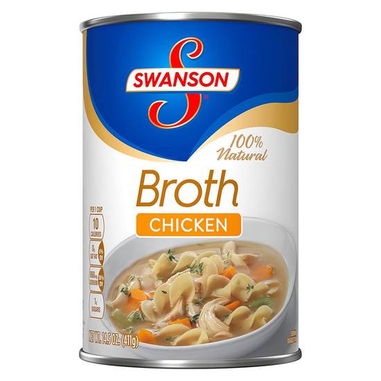 Order Swanson 100% Natural Chicken Broth 14.5oz food online from Everyday Needs by Gopuff store, Baton Rouge on bringmethat.com