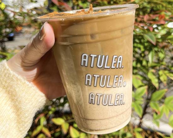 Order Black Sugar Hojicha Oat latte food online from Atulea store, Seattle on bringmethat.com