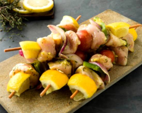 4 brochettes de poulet thym citron