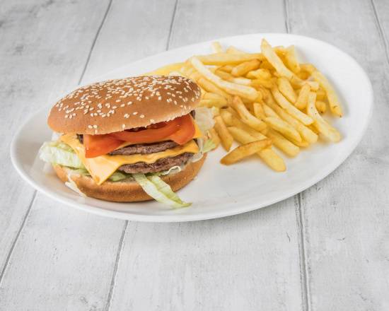 Menu burger double cheese