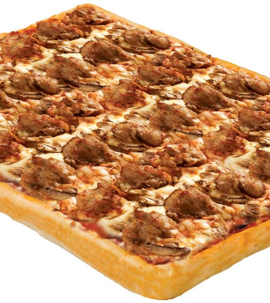 Order Extra Cheesy Sausage and Mushroom Pizza Large food online from Rocky Rococo store, Oshkosh on bringmethat.com