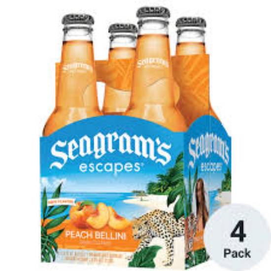 Order SEAGRAMS ESCAPE PEACH BELLINI 4PK bottle  food online from Duke Liquor & Jr. Market store, Los Angeles on bringmethat.com