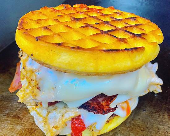 Order Bacon, Eggs & Cheese Waffle Sandwich (Reynoso) food online from Salt Pepper Ketchup store, Hawthorne on bringmethat.com