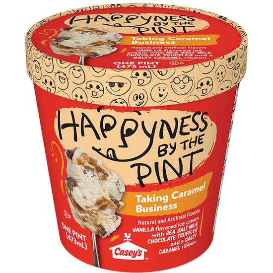 Order Happyness by the Pint Taking Caramel Business Ice Cream, 16oz food online from Casey store, Terre Haute on bringmethat.com