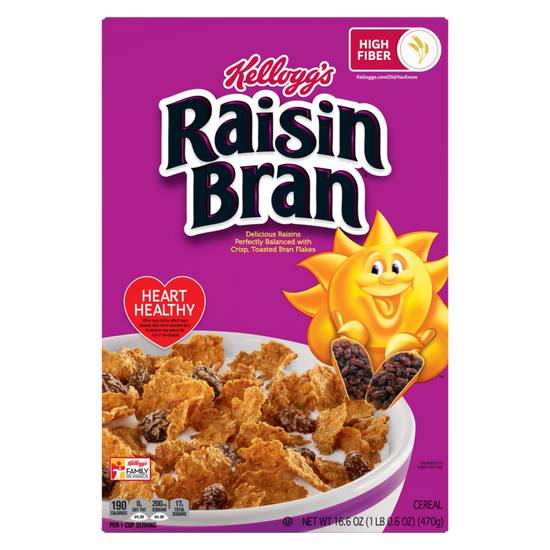 Order Kellogg's Original Raisin Bran Cereal 16.6oz food online from Everyday Needs By Gopuff store, Fairfield on bringmethat.com