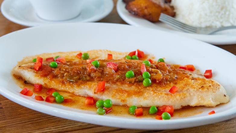 Order #32 White Fish, Grilled and Topped with Your Choice of Cuban Tomato Sofrito or Garlic and Butter food online from Versailles store, Encino on bringmethat.com