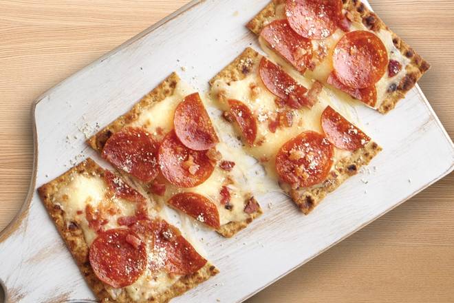 Order Low Carb Pepperoni & Bacon Flatbread food online from Fazoli store, Sioux City on bringmethat.com