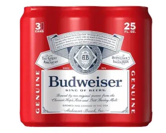 Order BUD 25 OZ 3PK CAN food online from Circle K store, Simi Valley on bringmethat.com