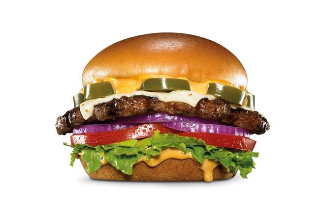 Order Jalapeño Angus Burger food online from Carl Jr. store, Palm Desert on bringmethat.com