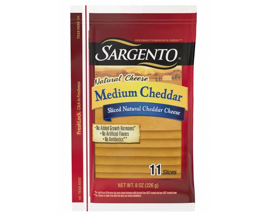 Order Sargento Medium Cheddar Cheese (11slices) food online from Fresko Market store, Miami on bringmethat.com