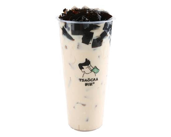 Order Milk Green Tea with Herb Jelly food online from Tsaocaa store, Philadelphia on bringmethat.com