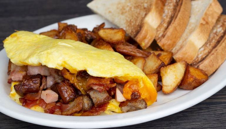 Order Meat Lovers Omelet food online from Metro Diner store, Jacksonville on bringmethat.com