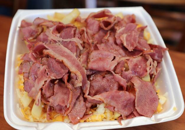 Order Pastrami & Cheese Fries food online from Norm's Famous Charbroiled Hamburgers store, Whittier on bringmethat.com