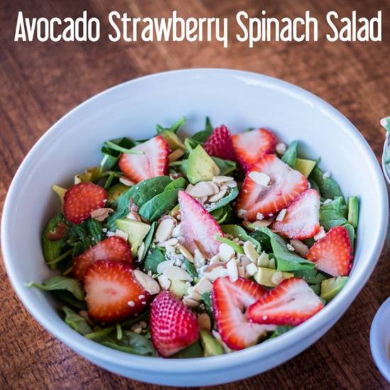 Order Avocado Strawberry Spinach Salad food online from The Great Room Cafe store, Redondo Beach on bringmethat.com