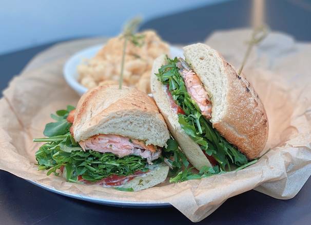 Order Grilled Fresh Salmon Sandwich food online from Tin Leaf Fresh Kitchen store, Carlsbad on bringmethat.com