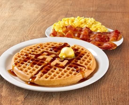 Order Waffle Platters with Bacon or Sausage food online from Huddle House store, Cleveland on bringmethat.com