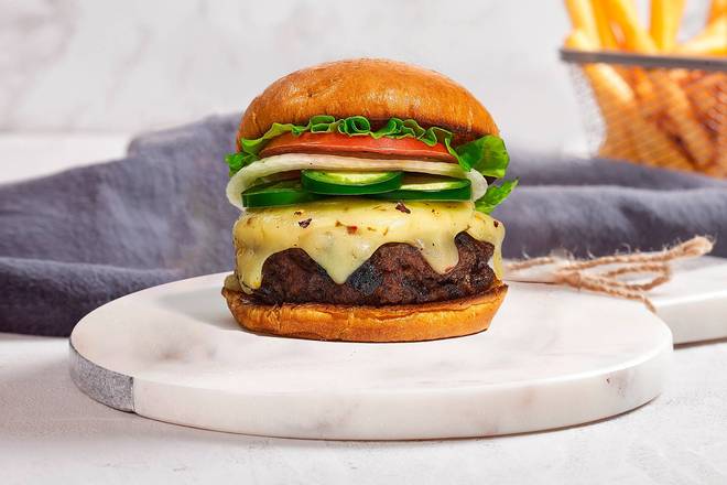 Order Give Me A Peno Burger  food online from Burger Mischief store, Pittsburgh on bringmethat.com