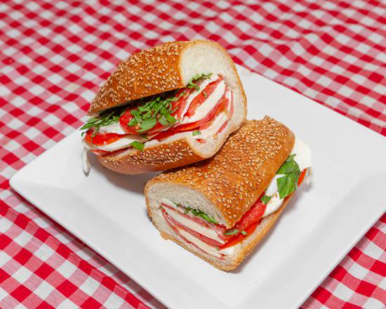Order Fresh Mozzarella, Tomatoes, & Fresh Basil Cold Sub food online from V & S Italian Deli store, Boca Raton on bringmethat.com