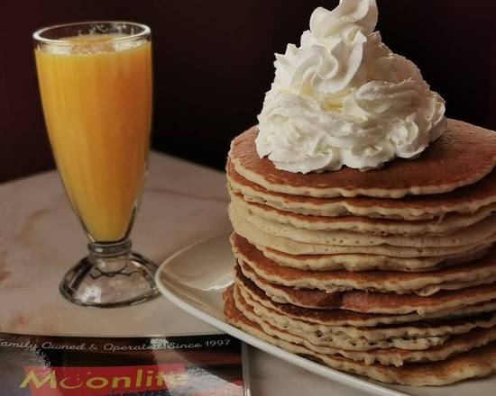 Order Banana Buttermilk Pancakes food online from Moonlite Diner store, Fort Lauderdale on bringmethat.com