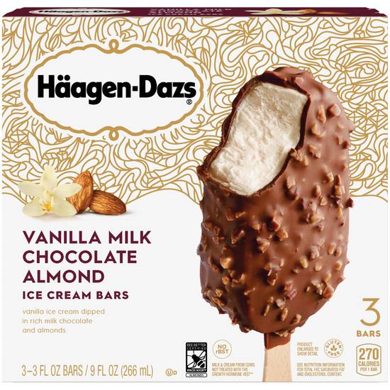 Order Haagen-Dazs Vanilla Milk Chocolate Almond Ice Cream Bars, 3 CT food online from Cvs store, LINCOLN on bringmethat.com