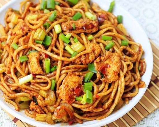 Order M4. Shrimp Chow Mein 虾炒面 food online from Chopsticks Cuisine store, Seattle on bringmethat.com