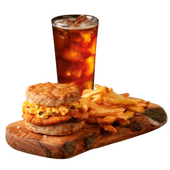Order NEW! Cajun Chicken Filet Biscuit with Pimento Cheese Combo food online from Bojangles store, Carolina Beach on bringmethat.com
